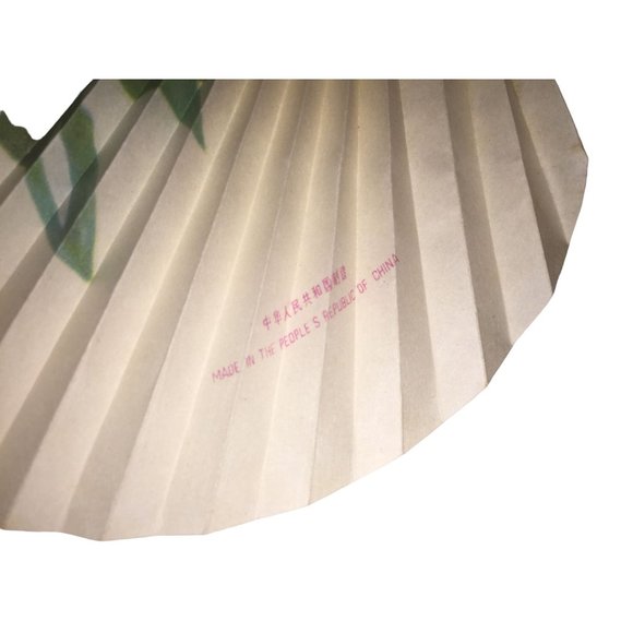 Vintage Shanghai Chinese Folding Paper Hand Fan with Flowers and Butterflies - Picture 6 of 7
